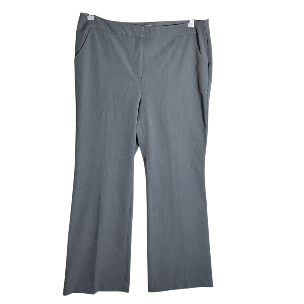 Chico's Grey Straight Leg Trousers Size 2.5R US‎ 14R Stretch Dress Pants